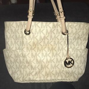 Authentic Michael Kors white logo purse